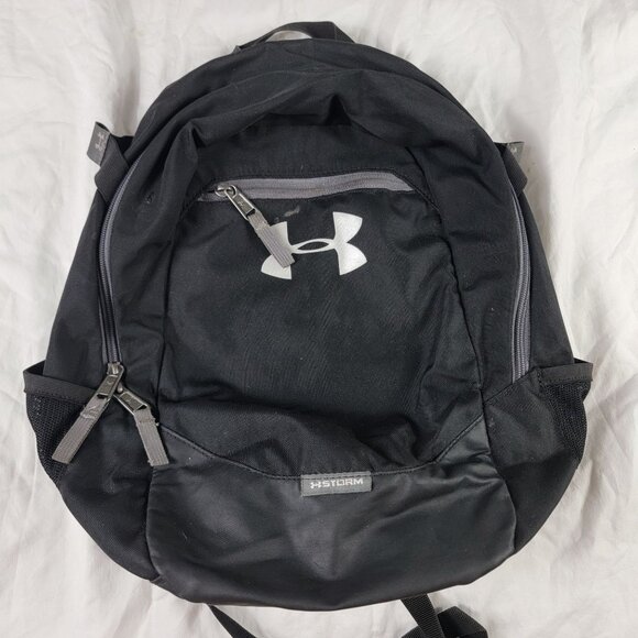 Under Armour Storm Backpack Black School Gym Bag Adjustable Straps Mesh Pockets - Picture 1 of 9